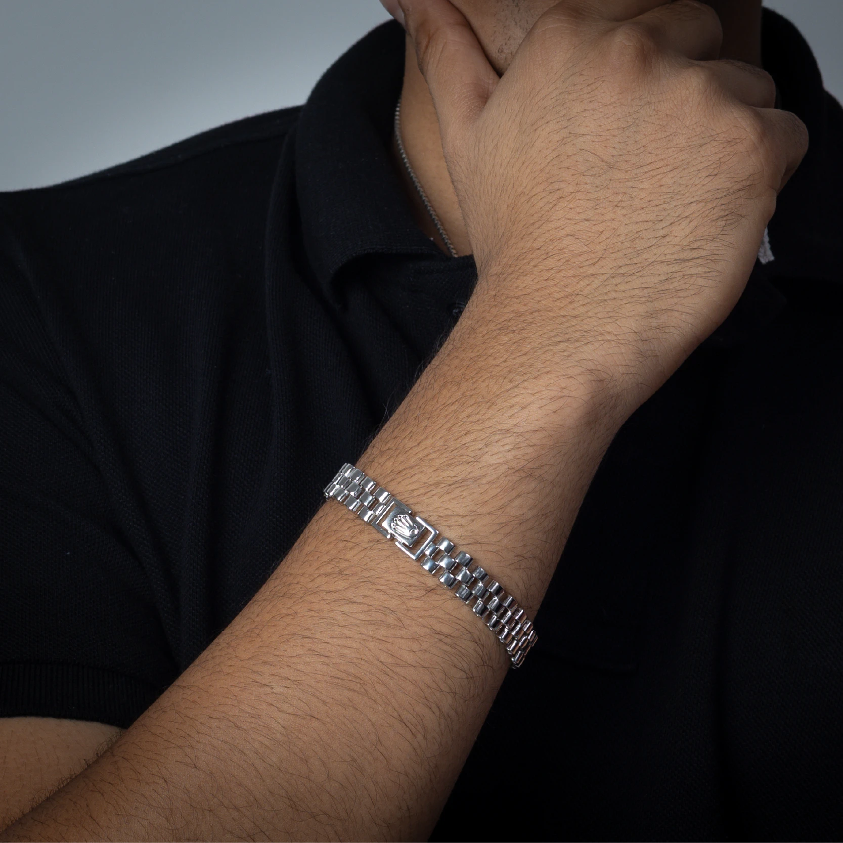 Silver Rolex Matrix Bracelet