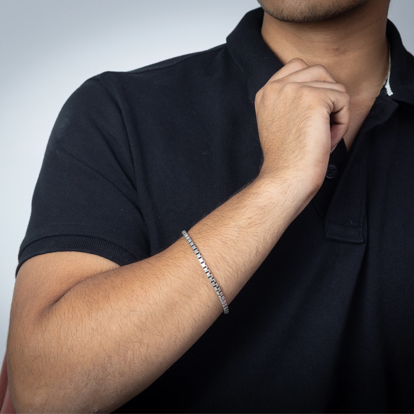 Silver Box Link Bracelet