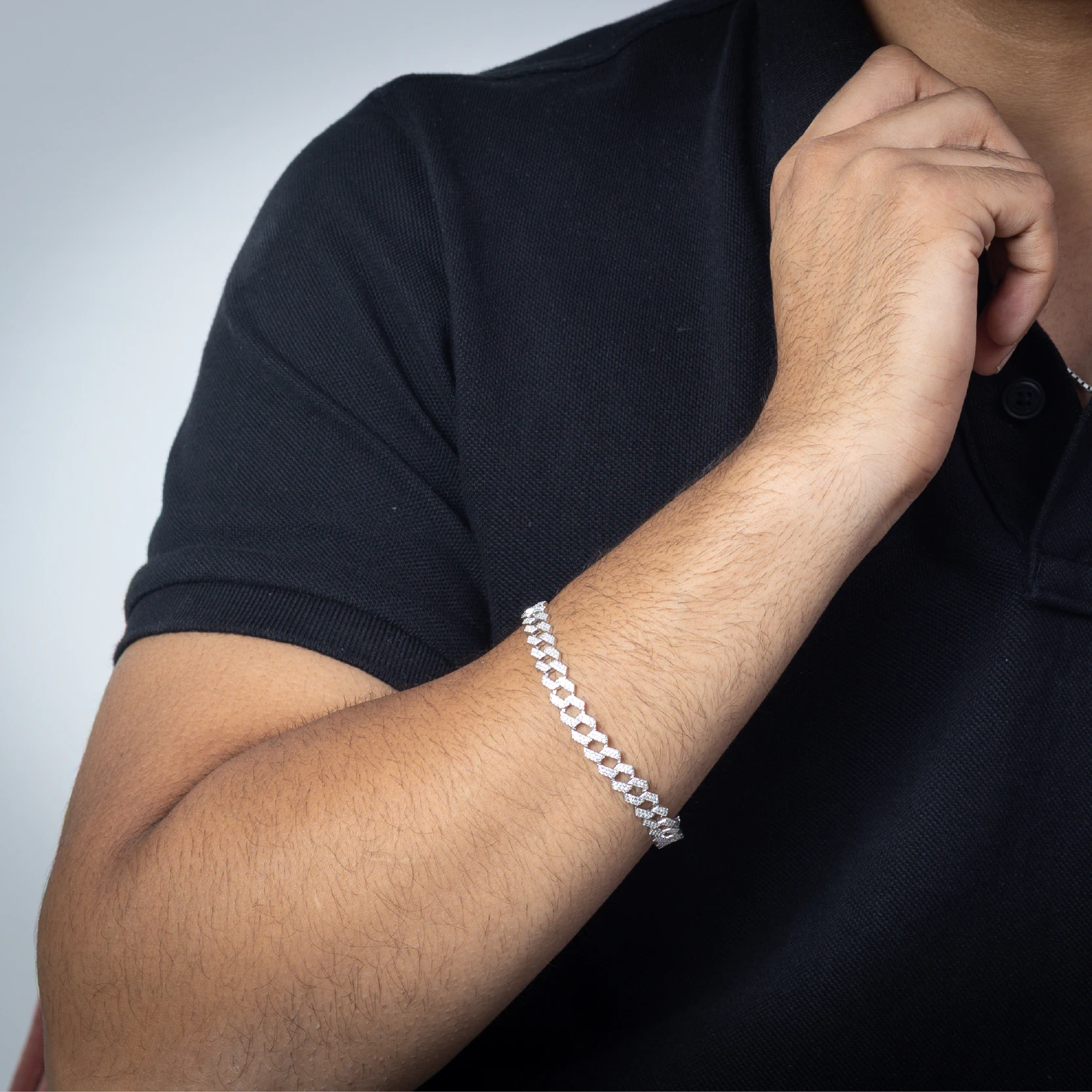 Iced Cuban Link Bracelet with Box Locket