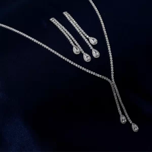 Starlit Drops Necklace Set (MADE WITH PURE 925 STERLING SILVER)