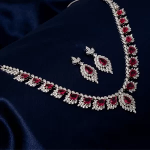 Royal Scarlet Necklace Set (MADE WITH PURE 925 STERLING SILVER)