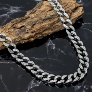 Frosted Silver Cuban Link Chain (MADE WITH PURE 925 STERLING SILVER)