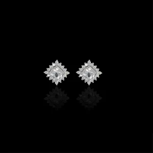 The Halo Cushion Earrings (Made with Pure 925 STERLING SILVER)