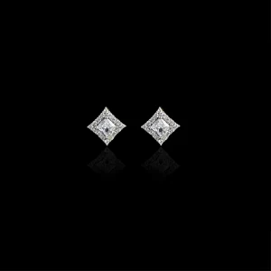 Dazzling Diamond Halo Earrings (Made with Pure 925 Sterling Silver)