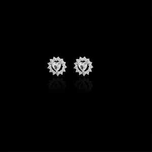 Eternal Heart Halo Earrings (Made with Pure 925 Sterling Silver)