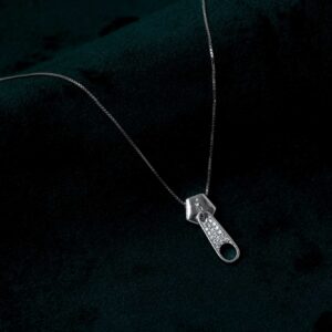 Zipper Drop Pendant Chain (MADE WITH PURE 925 STERLING SILVER)