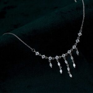 CRYSTAL TEARDROP CHAIN PENDANT (MADE WITH 925 STERLING SILVER)