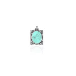 Turquoise Stone Rectangle Pendant