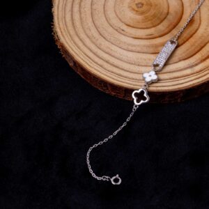 Clover Charm CZ Bracelet (MADE WITH PURE 925 STERLING SILVER) HER