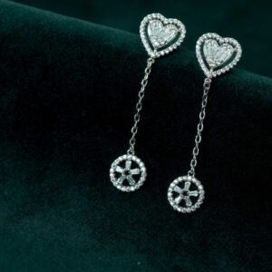 Heart and Star Drop Earrings(MADE WITH PURE 925 STERLING SILVER)