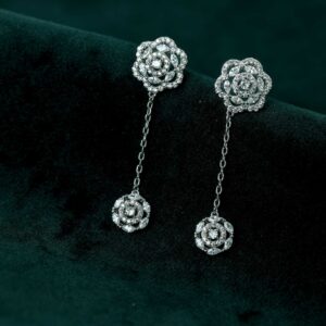 Luminous Rose Drop Earrings (MADE WITH PURE 925 STERLING SILVER)