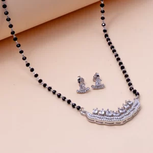 Elegant Crescent Mangalsutra Set (MADE WITH PURE 925 STERLING SILVER)