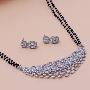 Grand Crescent Long Mangalsutra Set (MADE WITH PURE 925 STERLING SILVER)