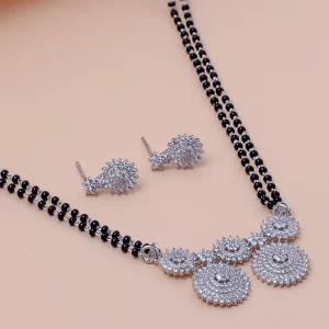 Stellar Trinity Long Mangalsutra Set (MADE WITH PURE 925 STERLING SILVER)