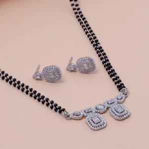 Geo-Luxe Long Mangalsutra Set (MADE WITH PURE 925 STERLING SILVER)