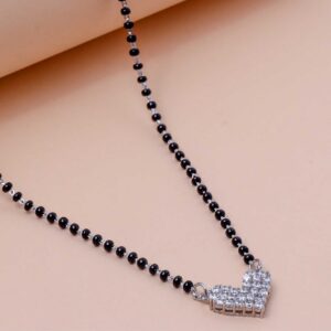 Diamond Heart Mangalsutra (MADE WITH PURE 925 STERLING SILVER)