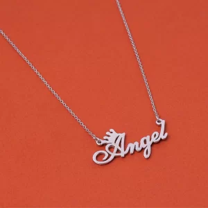 CUSTOM NAME PENDANT CHAIN (MADE WITH PURE 925 STERLING SILVER) (Example Name: “Angel”)