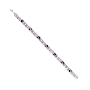 Men’s Silver Jaguar Enamel Bracelet