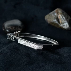 Silver CZ Cuff Kada (MADE WITH PURE 925 STERLING SILVER)