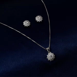 Dazzling Crystal Pendant Chain Set