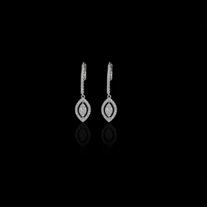 Elegant Marquise Halo Drop Earrings