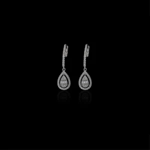 Sparkling Teardrop Halo Earrings