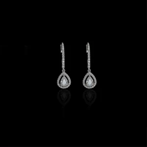 Classic Teardrop Halo Drop Earrings