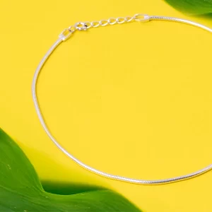 Sleek Snake Chain Anklet (MADE WITH PURE 925 STERLING SILVER)