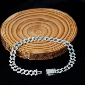 Iced Cuban Link Bracelet with Box Locket