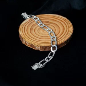 Rhodium Cuban Link Bracelet
