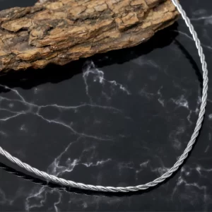 Twisted Silver Choker Chain (MADE WITH PURE 925 STERLING SILVER)