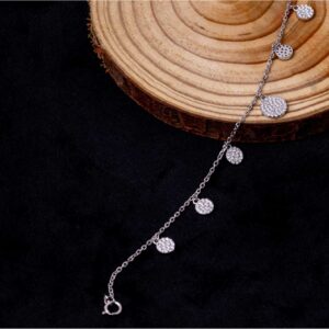 Celeste CZ Disc Charm Bracelet (MADE WITH PURE 925 STERLING SILVER) HER