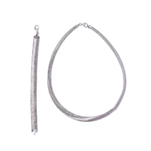 Frosted Silver Choker & Bracelet (MADE WITH PURE 925 STERLING SILVER)