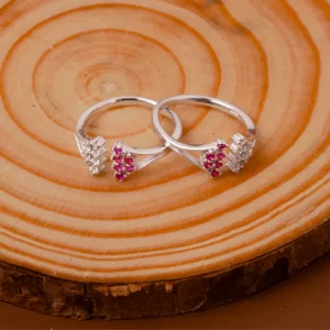Ruby Heart Toe Ring (MADE WITH PURE 925 STERLING SILVER)