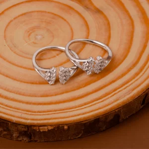 Crystal Heart Toe Ring (MADE WITH PURE 925 STERLING SILVER)