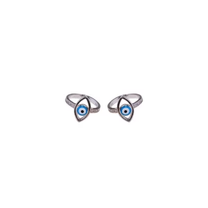 Evil Eye Toe Ring (MADE WITH PURE 925 STERLING SILVER)