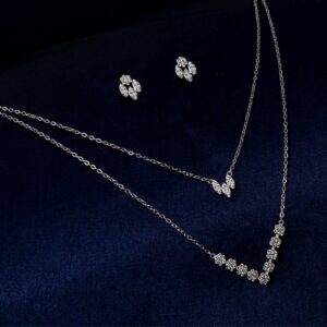 Delicate Floral Harmony Pendant Chain Set (MADE WITH PURE 925 STERLING SILVER)