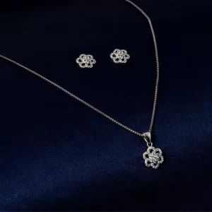 Delicate Floral Whisper Pendant Chain Set (MADE WITH PURE 925 STERLING SILVER)